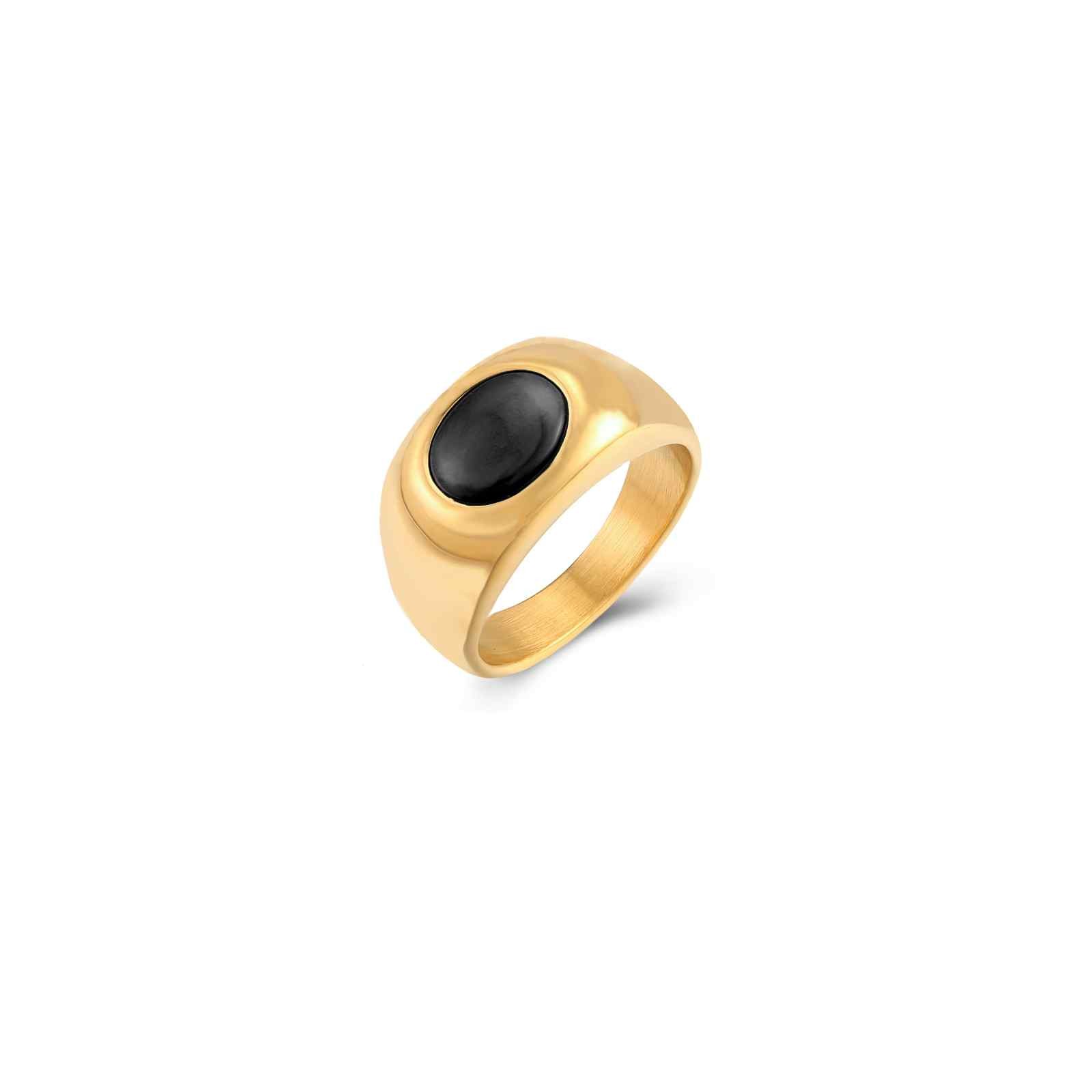 Anillo de oro discount con onix negro