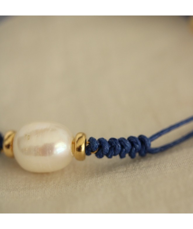 Pulsera Macramé Pearl Azul · Pulseras