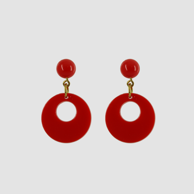 Pendientes Flamenca Niña Clip Rojo