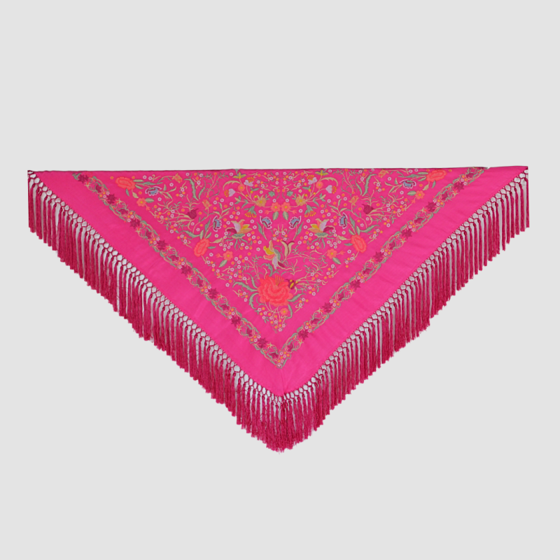 Mantón Rosario Fucsia | Mantones de flamenca |Tienda de bisuter...